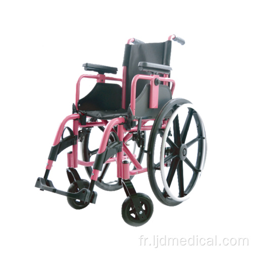 Fauteuil roulant manuel pliable économique avec cadre chromé